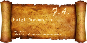 Feigl Annamária névjegykártya